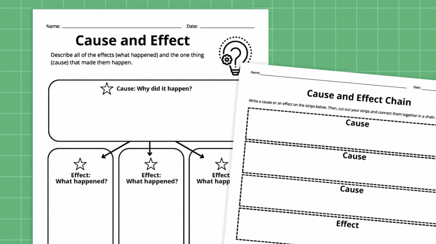 blank cause and effect worksheets for students