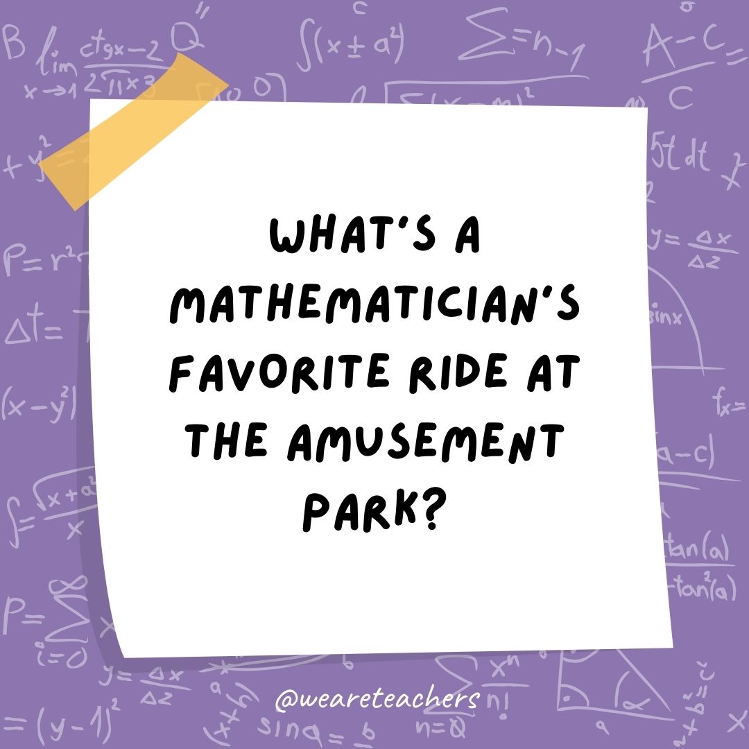 What’s a mathematician’s favorite ride at the amusement park? What's a mathematician's favorite ride at the amusement park?