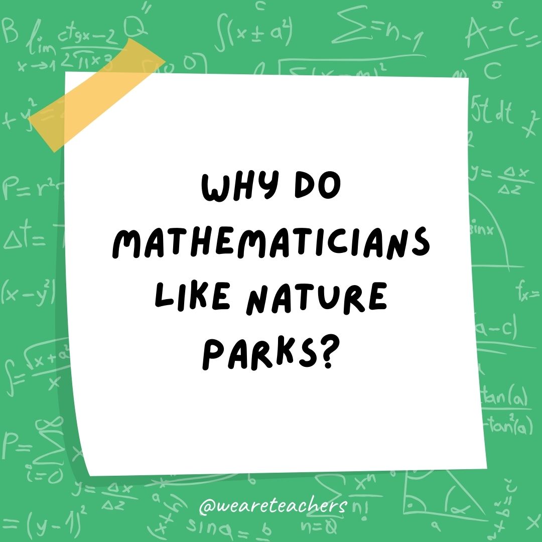 Why do mathematicians like nature parks? Why do mathematicians like nature parks?