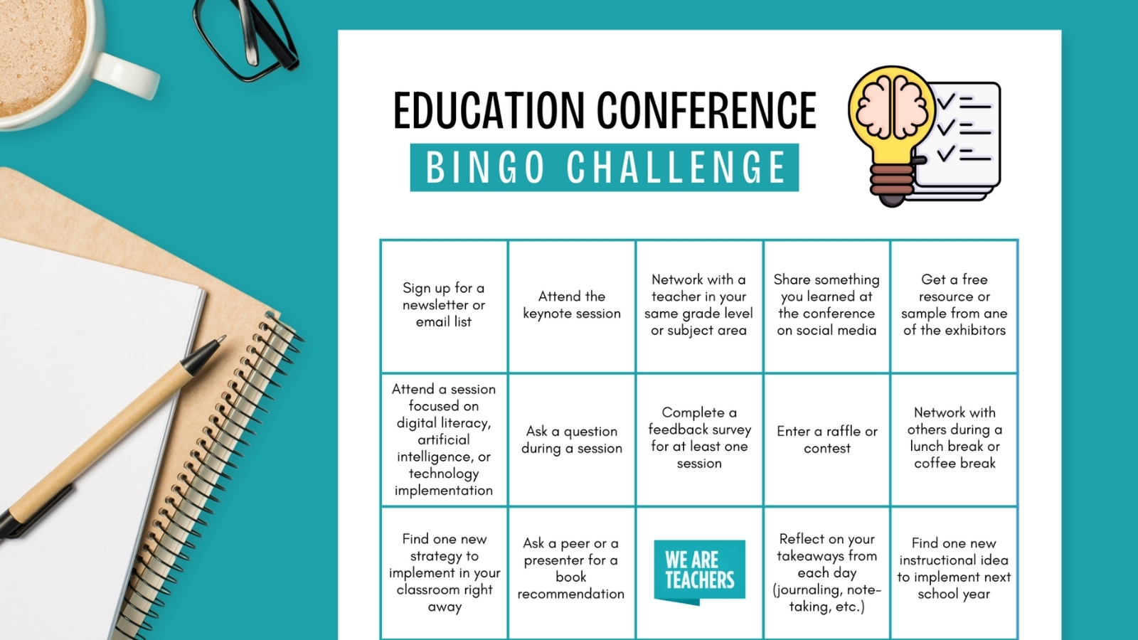 Education Conference Bingo Challenge Printable