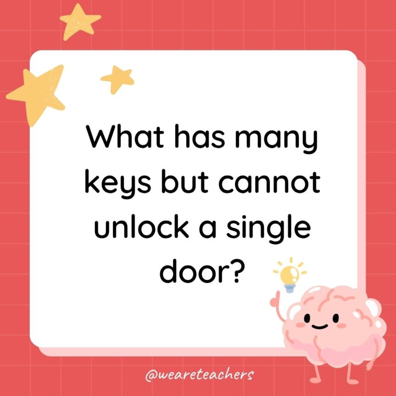 riddle for kids: What has many keys but cannot unlock a single door?