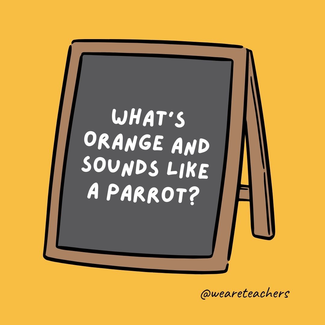 What’s orange and sounds like a parrot? A carrot.- jokes for teens