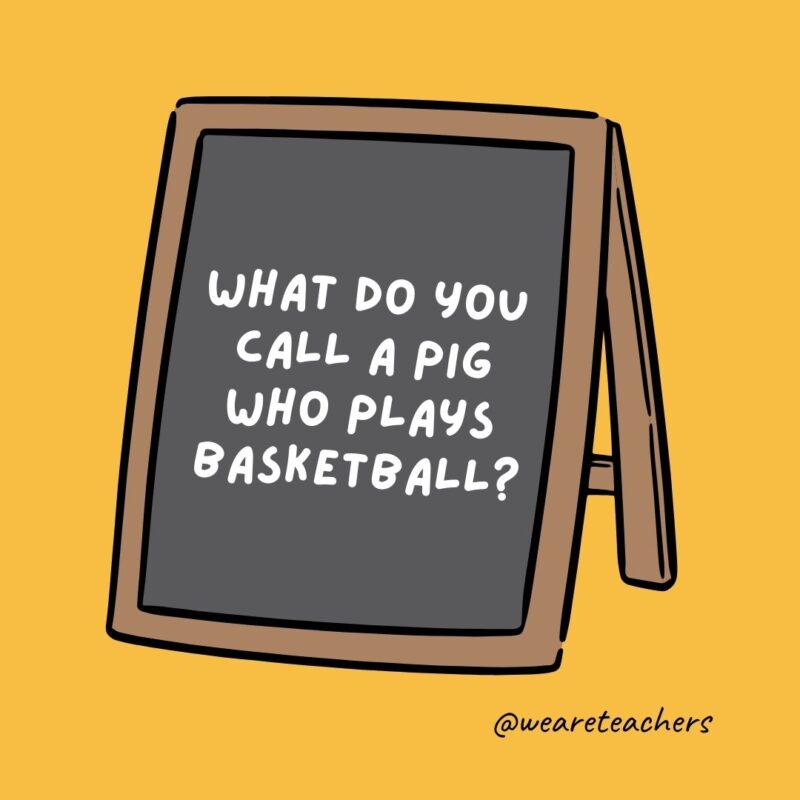 What do you call a pig who plays basketball?