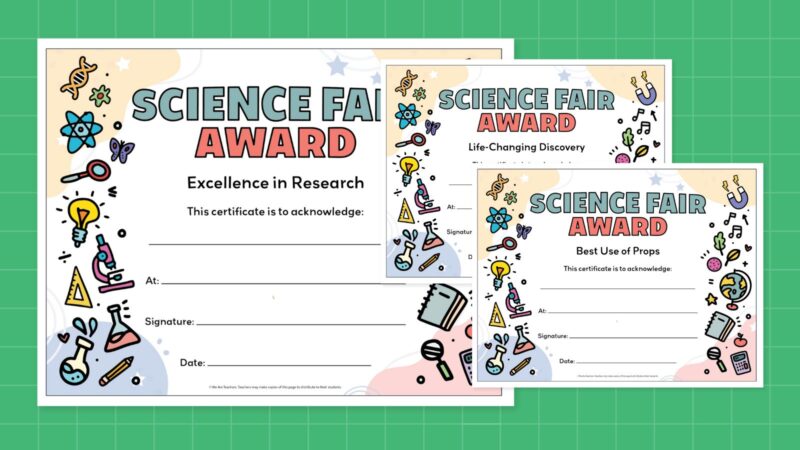 Science Fair Certificates three examples of free science fair certificates printables