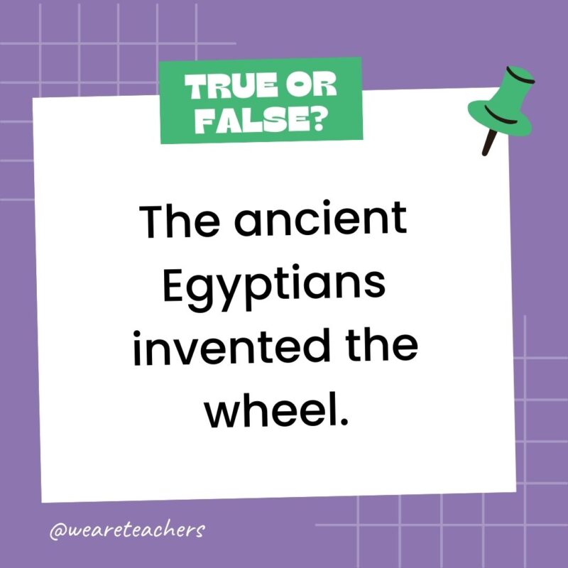 The ancient Egyptians invented the wheel. The ancient Egyptians invented the wheel.