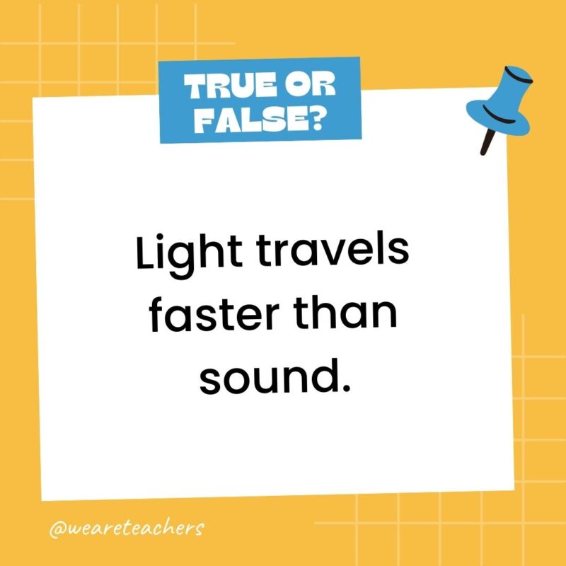 Light travels faster than sound. Light travels faster than sound.