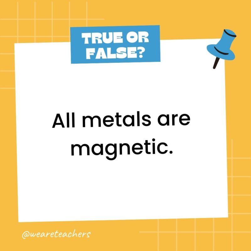 All metals are magnetic. All metals are magnetic.