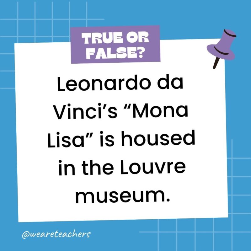 Leonardo da Vinci’s “Mona Lisa” is housed in the Louvre museum. Leonardo da Vinci’s