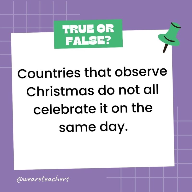 Countries that observe Christmas do not all celebrate it on the same day. Countries that observe Christmas do not all celebrate it on the same day.