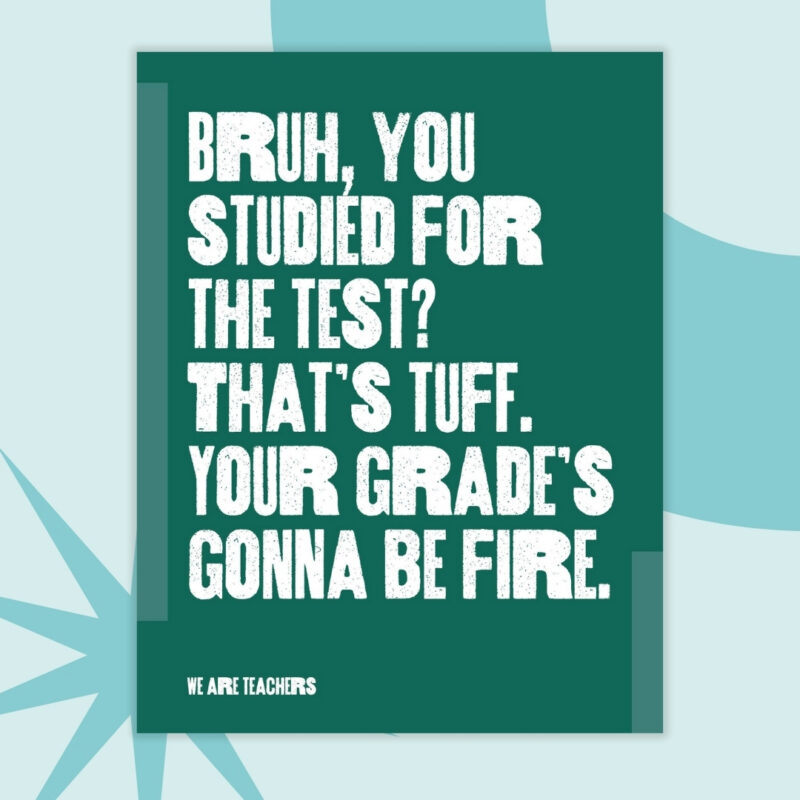 a printable poster of teen slang