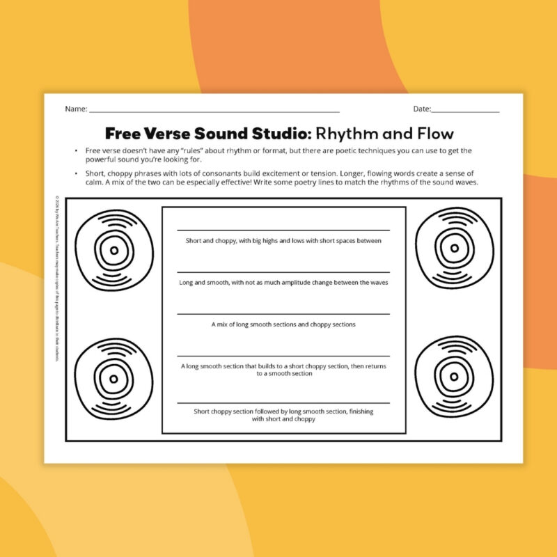 one page printable example from the free verse template bundle