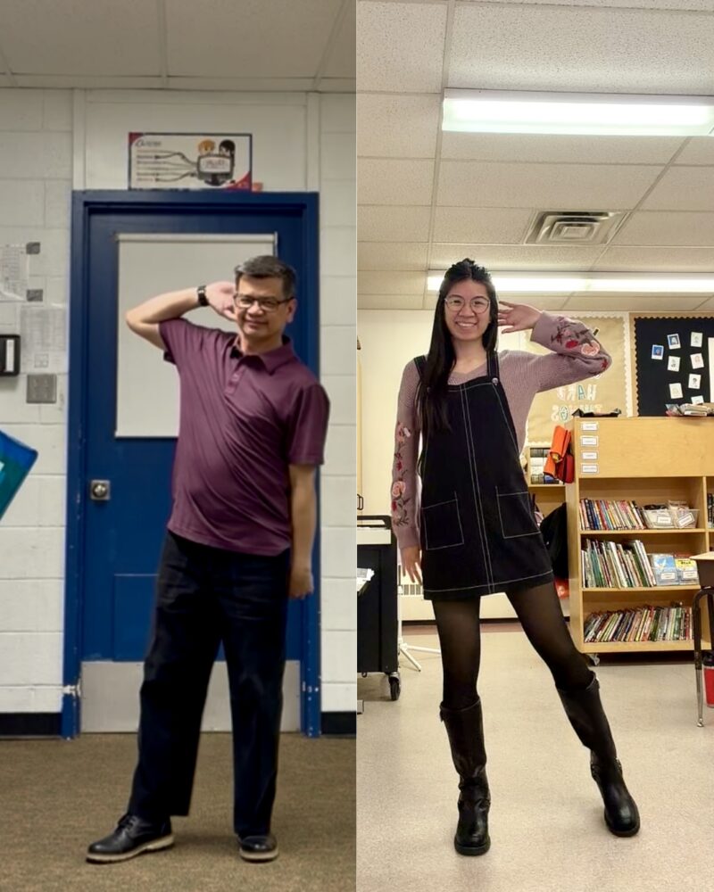 twinning with dad purple outfit