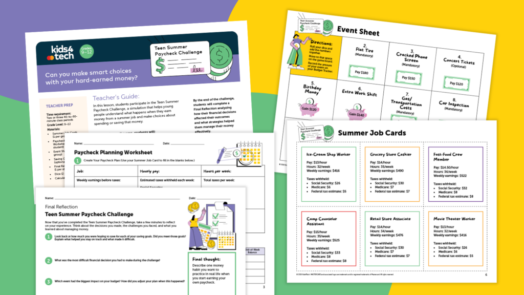 Feature image for the budgeting for teens activity