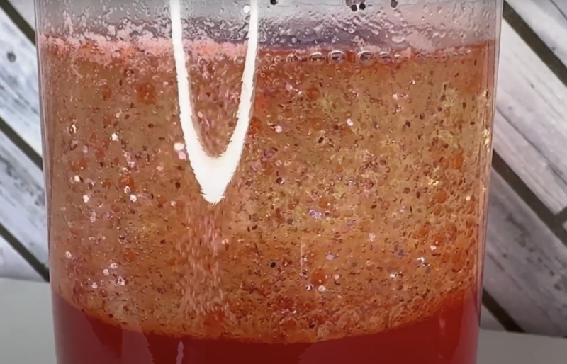 an image of a first grade science experiment: lava lamp