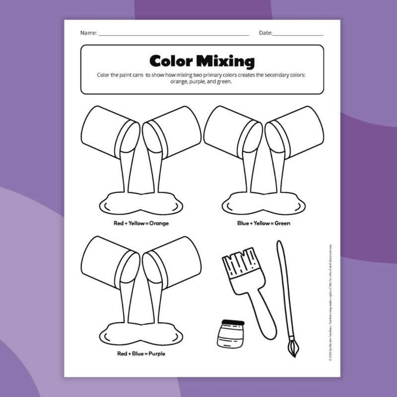 color mixing worksheet