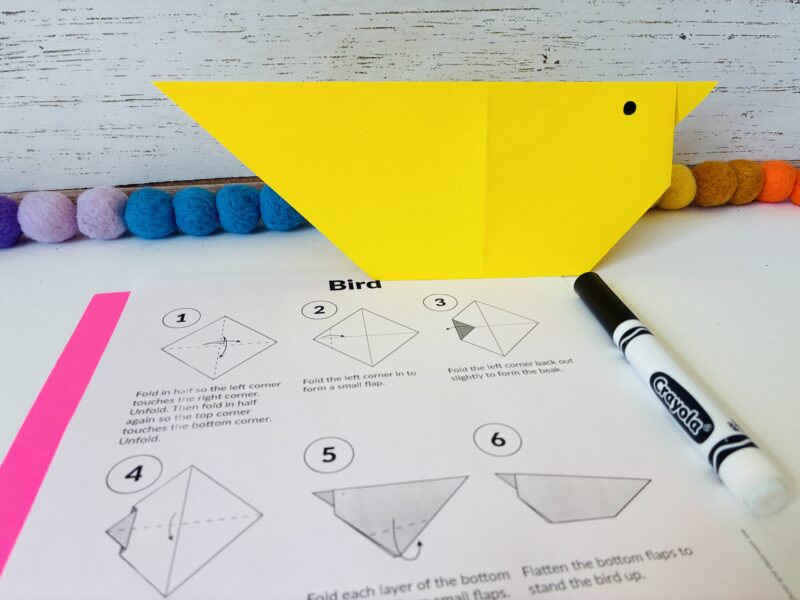 Summer Crafts for Kids a summer craft for kids that involves creating a bird out of origami