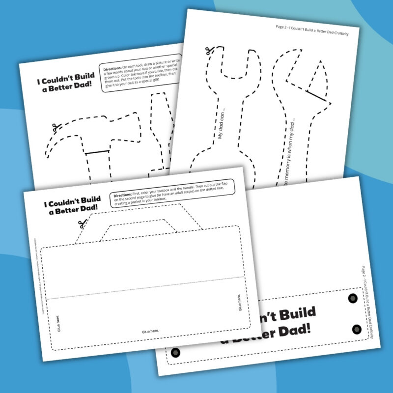 an image of four Father's Day printables for kids
