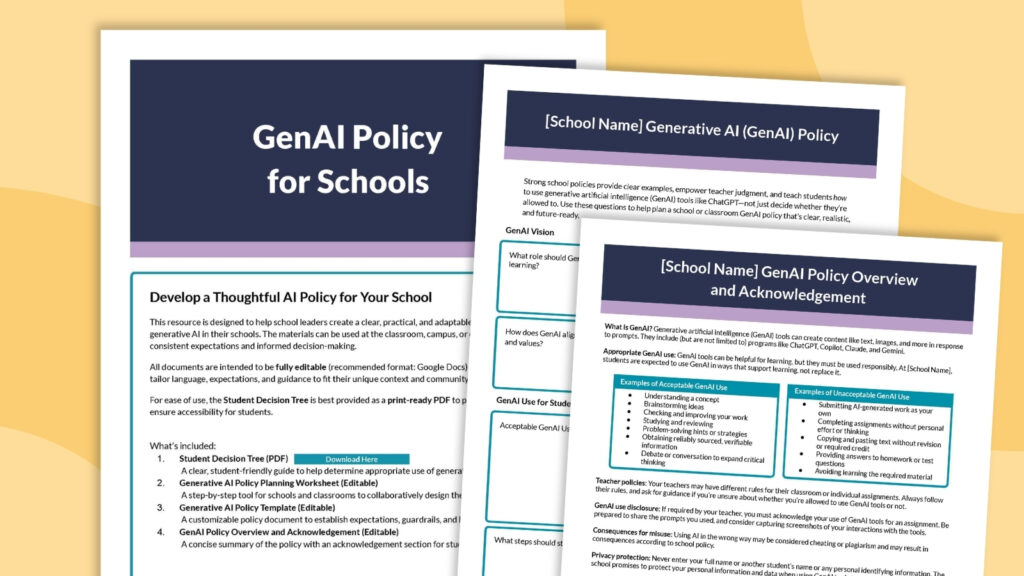 an image of example AI policies for schools