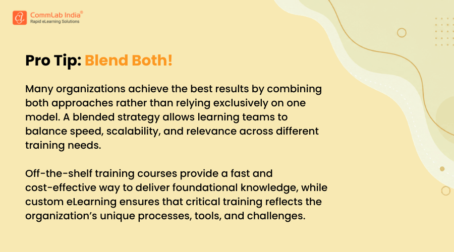 Blending Custom and Off-the-Shelf eLearning Blending Custom and Off-the-Shelf eLearning
