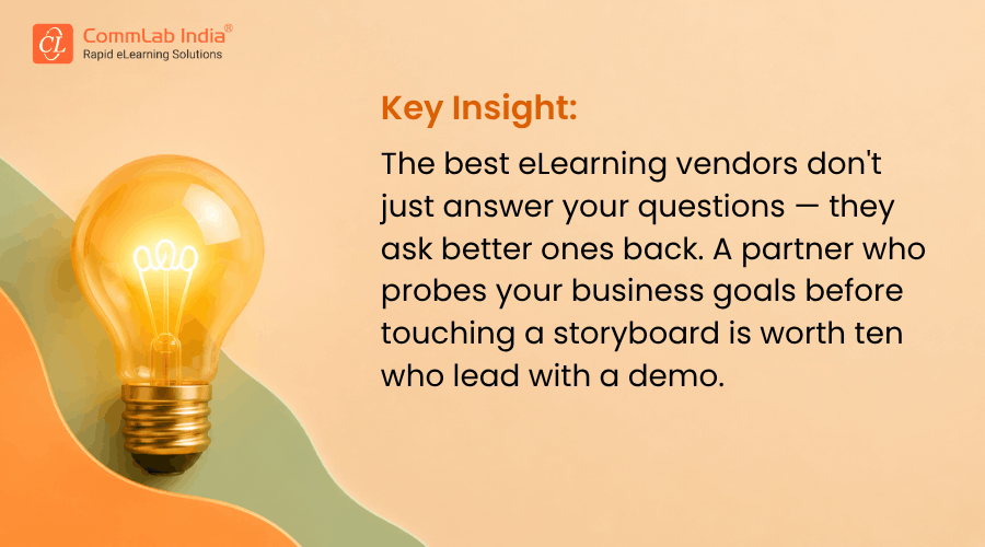 Do Your eLearning Vendors Ask Better Questions Than You Do? Do Your eLearning Vendors Ask Better Questions Than You Do?