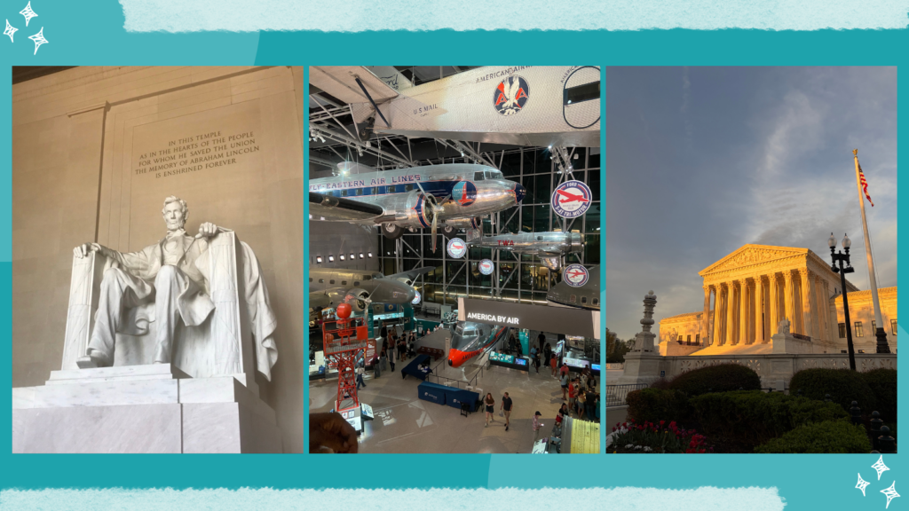 Collage of Washington, DC field trip locations