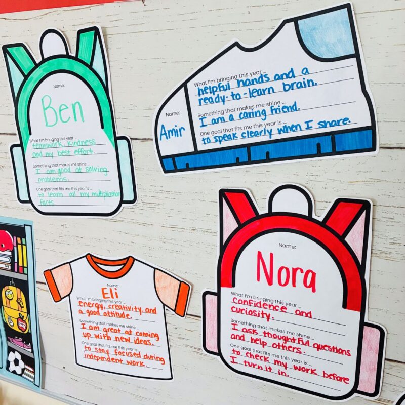 Back-to-School Bulletin Board Kits a student response crafivity that goes with a back-to-school bulletin board kit