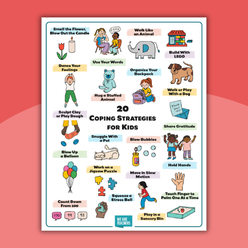 Coping Skills Poster an image of a free printable coping skills poster for kids