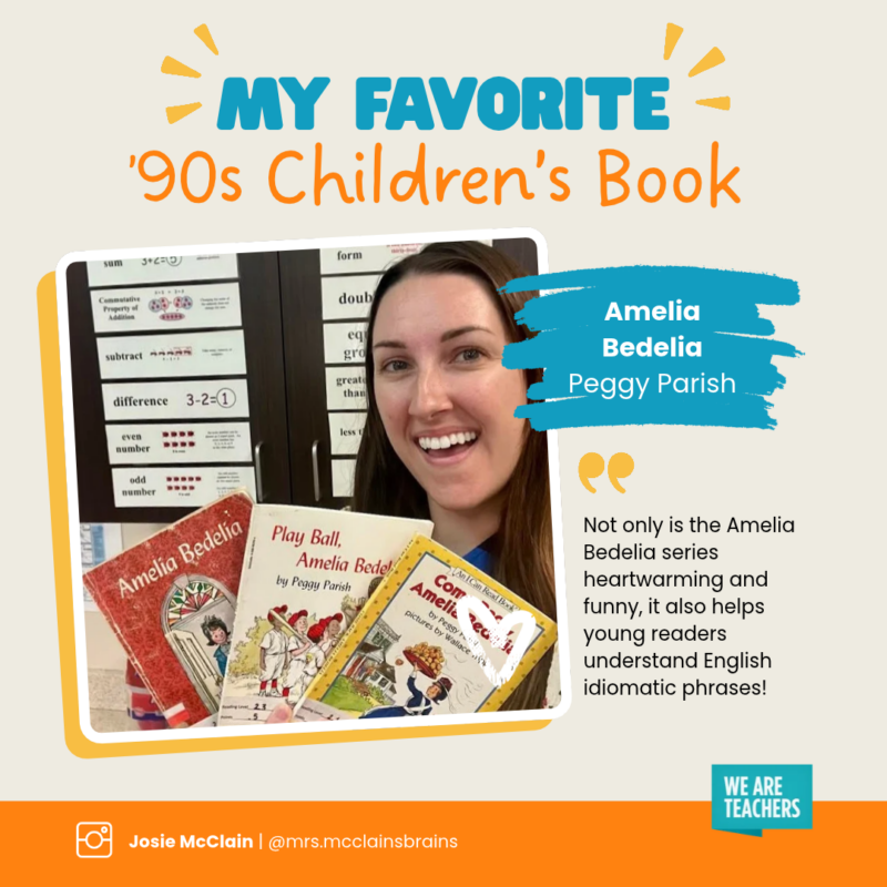 90s Children’s Books an image of a teacher sharing their favorite 90s children's books