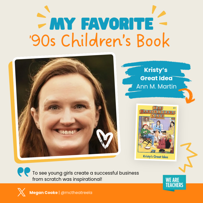 90s Children’s Books an image of a teacher sharing their favorite 90s children's books